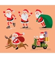set of santa claus and deer vector image vector image