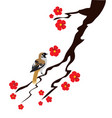 bird and blossom branch vector image