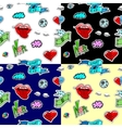 seamless pattern with fashion patch badges vector image