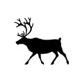silhouette a running reindeer vector image