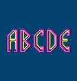 a b c d e pink yellow letters flat vector image vector image