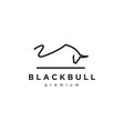bull line art outline monoline linear logo vector image