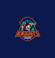 knight emblem on horse a warrior galloping vector image