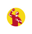 athlete fist pump circle retro vector image