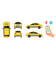 taxi service elements set vector image