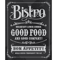 bistro vintage chalkboard poster sign vector image vector image