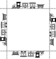 cartoon train frame vector image vector image