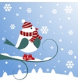 christmas background with bird vector image