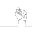 continuous line drawing strong fist raised up vector image vector image