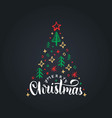 merry christmas lettering on white background vector image vector image