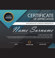 blue elegance certificate template vector image