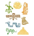aztec and maya ornamental symbols vector image vector image