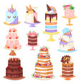 birthday cake cheesecake cupcake for happy vector image