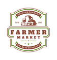 farmers market logo template vector image