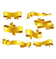 golden ribbons with copyspace realistic set vector image