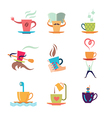 coffee tea icon set vector image