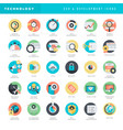 flat design icons for seo and website development vector image