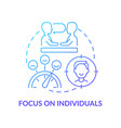 focus on individuals blue gradient concept icon vector image