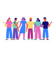 set of cartoon characters in flat line style vector image vector image