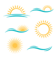 sun and sea simple logo vector image