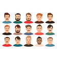 cartoon handsome young guy portraits vector image