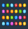 colored rune stones for game design vector image