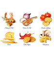 crackers and snacks with flavoring ingredients vector image vector image