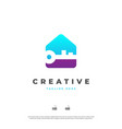 home with key real estate logo design eps10 vector image