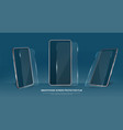 set of smartphone glass screen protectors on dark vector image vector image