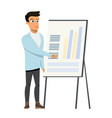 business man pointing diagram chart on whiteboard vector image