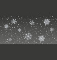 christmas snow falling snowflakes on transparent vector image