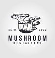 oyster mushroom logo vintage design vector image