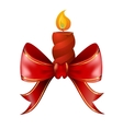 christmas candle combined with red bow vector image