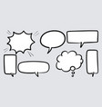 doodle sketch style of speech bubbles hand drawn vector image