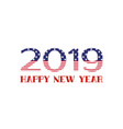 happy new year 2019 greeting card with usa flag vector image vector image