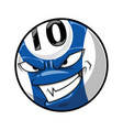 pool ball with angry face blue color number 10 vector image