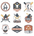 set of vintage baseball labels and badges vector image