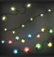 christmas lights realistic elements glowing vector image