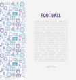 football concept with thin line icons vector image vector image