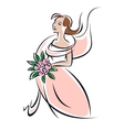 pretty feminine bride or bridesmaid in pink dress vector image