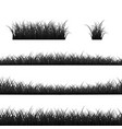 grass borders set black panorama isolated vector image
