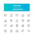 line icons set education 1 vector image