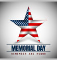 memorial day with star in national flag colors vector image