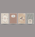collection of four trendy christmas cards vector image vector image