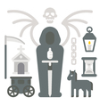 flat design grim reaper item set vector image