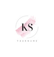 ks k s watercolor letter logo design vector image