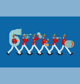 military band soldiers with musical instruments vector image