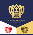 church logo and christian symbols vector image