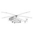 engineering drawing of helicopter vector image