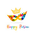 happy purim colored banner vector image